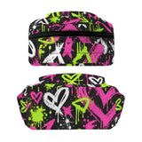 a Streetwear Bold Girls Black Abstract Large Capacity Backpack