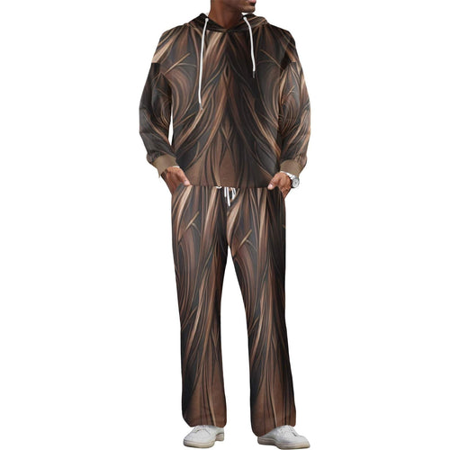 R&RH Designer Men's Tracksuit Men's Streetwear Flared Brown Tracksuit - Rich and Rich Homeopportunities 