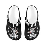 Critter Kicks Zebra Zest Kids Black Clogs