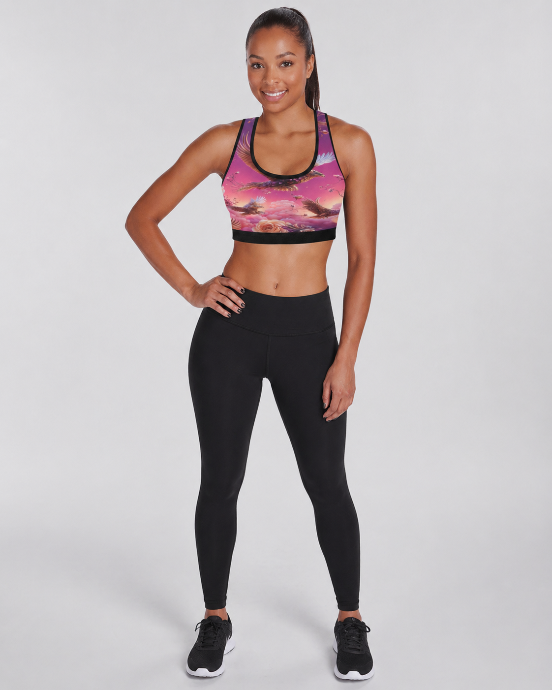 Rich and Rich Pink Nature Inspired Women's Sports Bra
