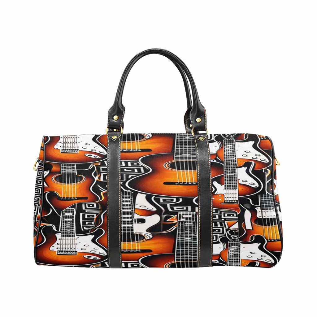 Rich and Rich Orange Pattern Guitar Graphic Travel Bag