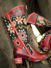 Load image into Gallery viewer, Bohemian Leather Block Heel Long Boots
