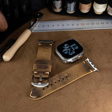 Load image into Gallery viewer, Vintage Distressed Leather Band for Apple Watch Series 10 – 100% Cowhide, One-Piece Hand-Stitched, Patina-Ready
