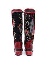 Load image into Gallery viewer, Bohemian Leather Block Heel Long Boots
