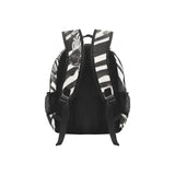 Zebra-print multifunctional backpack in 1200D nylon with tablet sleeve and multiple pockets — alternate view