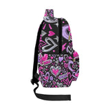 a Y2K Graffiti Hearts Girls Black Large Capacity Backpack