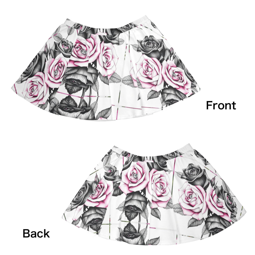 R&RH Pink Roses Skater Skirt with vibrant floral print on soft fabric