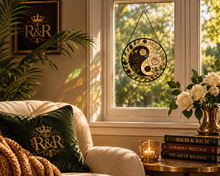 Load image into Gallery viewer, Rich and Rich Harmony Heritage Yin Yang Roses Glass Suncatcher
