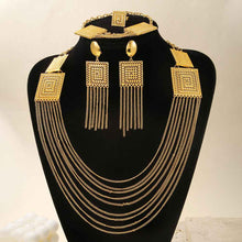 Load image into Gallery viewer, 18K Gold-Plated 5-Piece Multi-Layer Tassel Jewelry Set for Weddings
