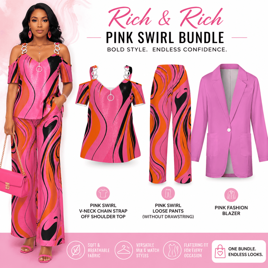 Rich and Rich Pink Swirl Pants Set with Jacket - Rich and Rich Homeopportunities