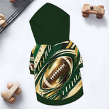 Gridiron Golden Green Football Vortex Hoodie Pet Hoodie (Large Size)