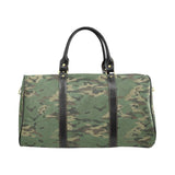 Camouflage woodland nylon weekender bag with PU leather handles and adjustable shoulder strap — additional view 9