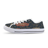 Blue floral low-top women's canvas sneaker with mesh and EVA insole and rubber outsole — additional view 6
