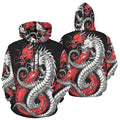 Rich and Rich Black and Red Snake Men's Hoodie featuring bold snake graphic design