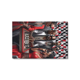 Framed chess-themed canvas print with natural wood frame, 16 by 24 inches — additional view 7