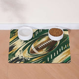 Gridiron Golden Green Football Vortex Pet Feeding Mat 40x30cm