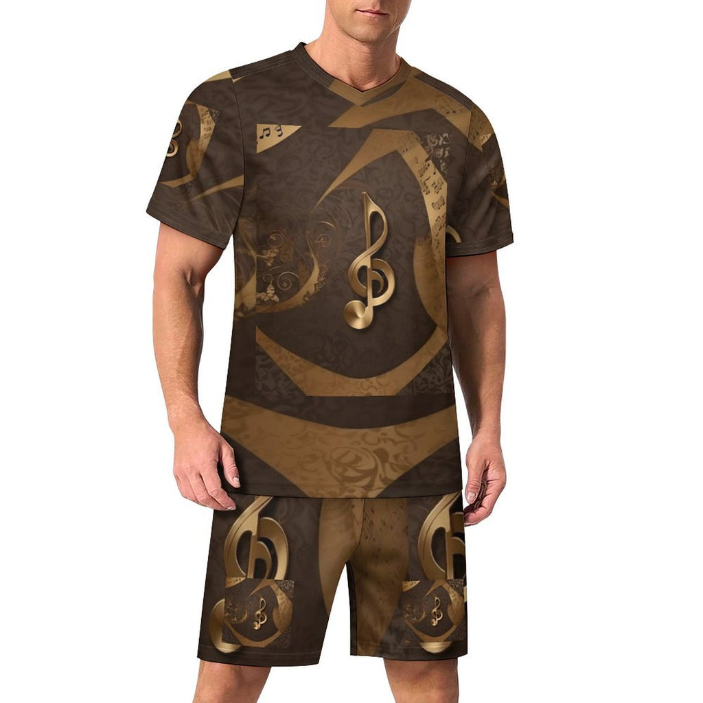 Men's V-neck football jersey suit in breathable polyester mesh fabric