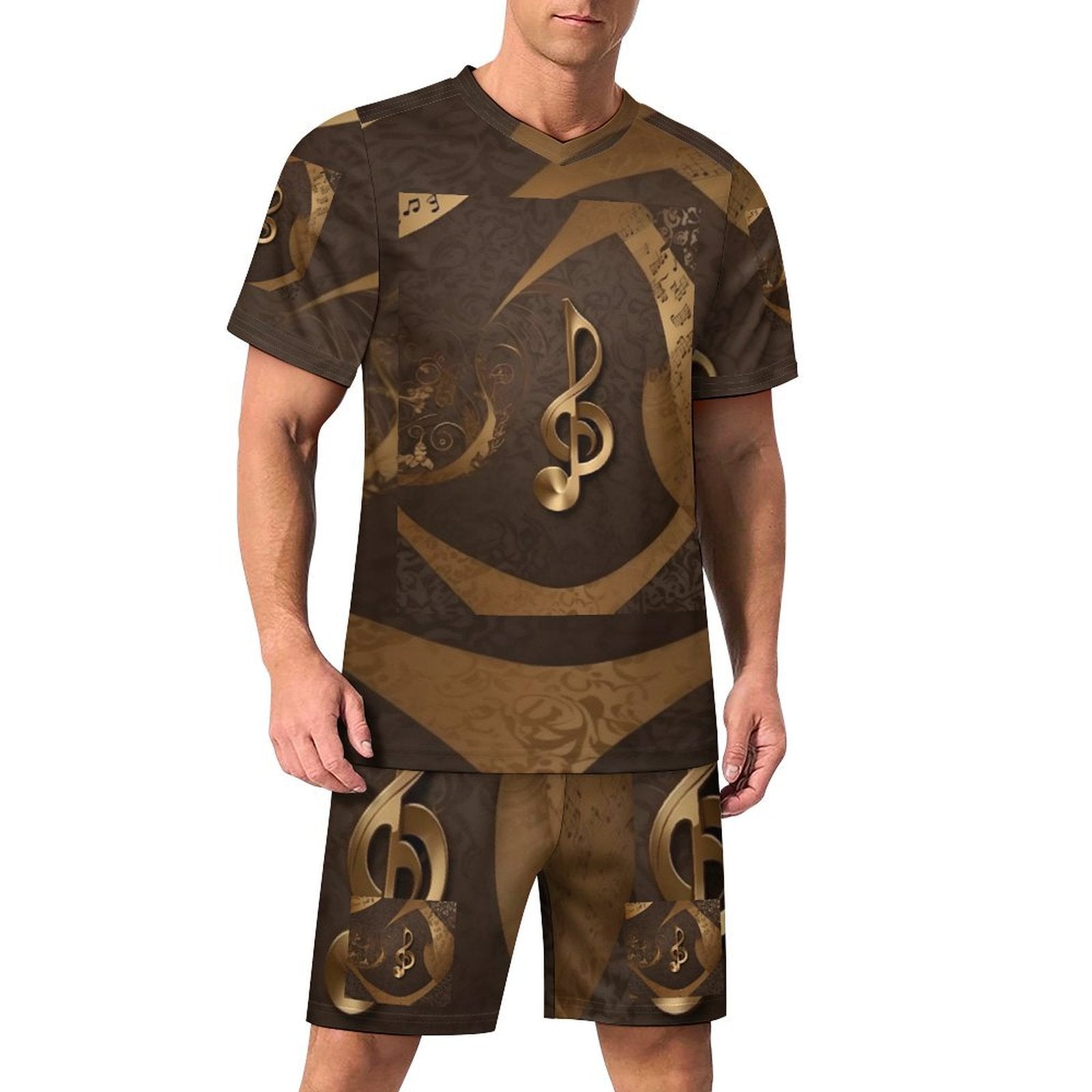 Men's V-neck football jersey suit in breathable polyester mesh fabric