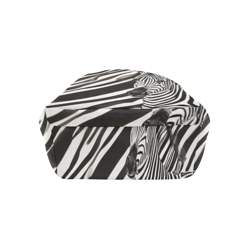 R&RH Zebra Design Multifunctional Backpack with multiple pockets and durable 1200D nylon fabric