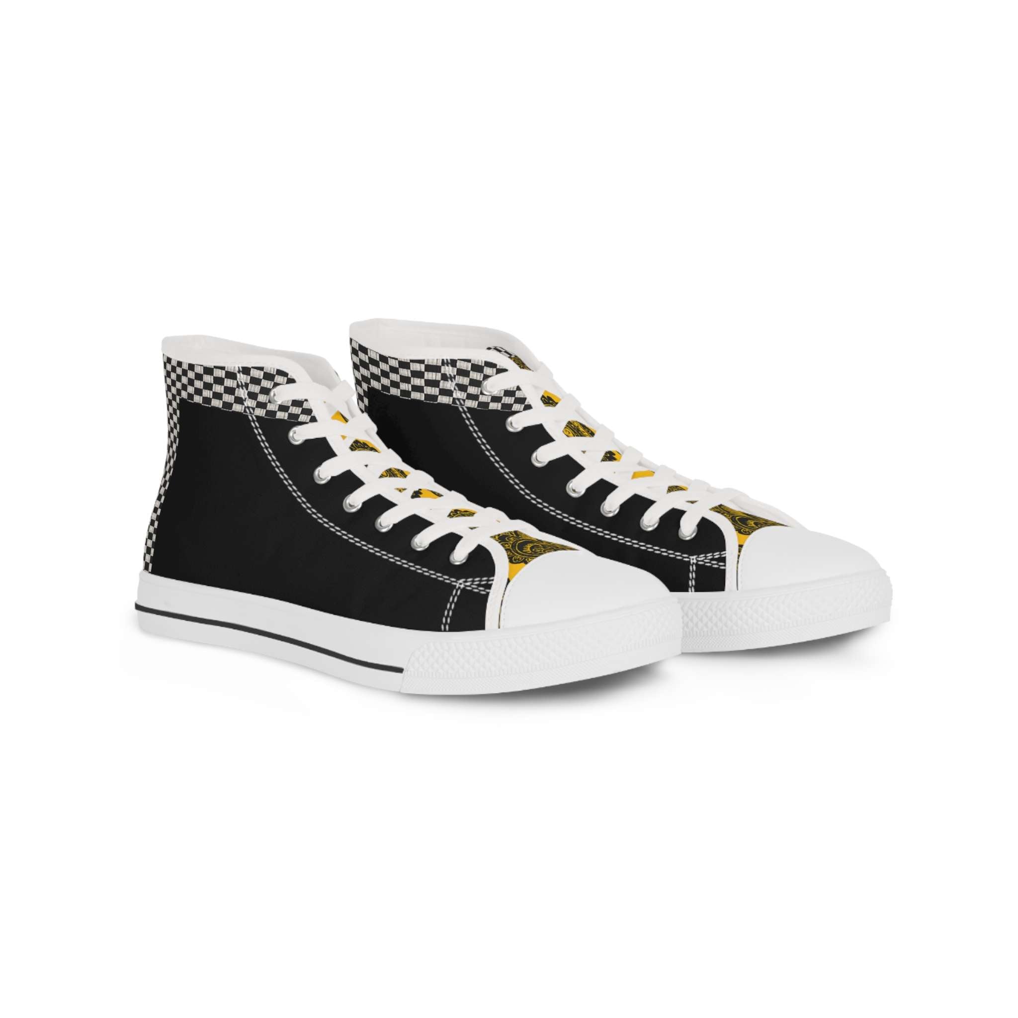 Black high-top sneaker with wraparound print and pleather toe — product detail