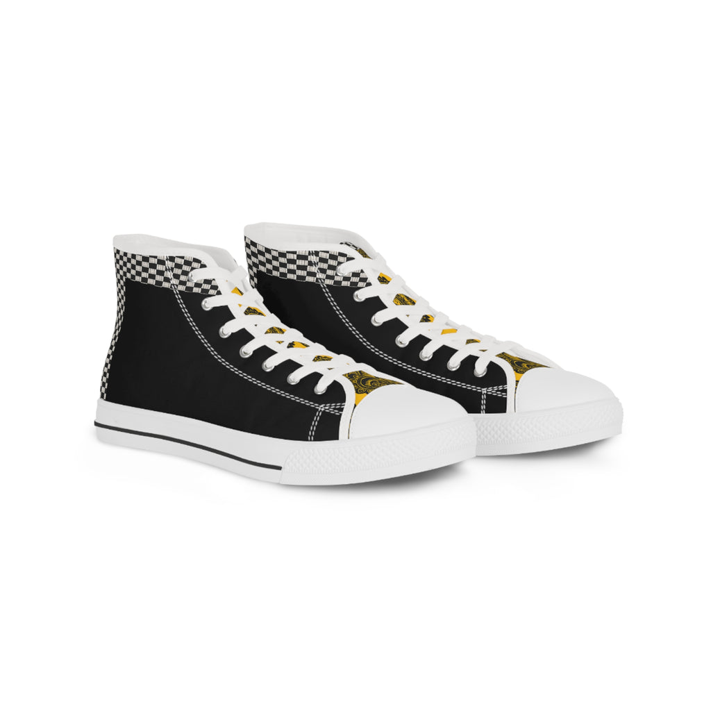 Rich and Rich Stylish Black High Top Sneakers for Men, Unique Sports Sneakers, Trendy Casual Footwear, Great for Gifts and Daily Wear, Ideal for Special Occasions