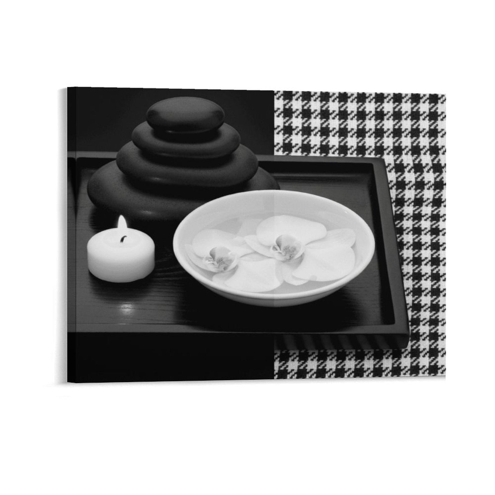 Rich and Rich Feng Shui Black White Canvas Print 16x20 Horizontal Wall Art