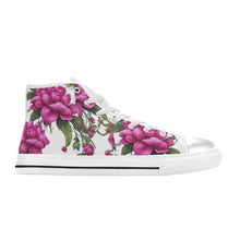 Load image into Gallery viewer, R&amp;RH Fushia Roses Women&#39;s Classic High Top Canvas Shoes - Rich and Rich Homeopportunities 
