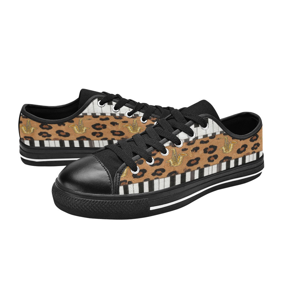 Rich and Rich Men's Brown Animal Piano/Saxophone Low-Top Sneakers