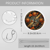 Round acrylic jigsaw ornament with Steel Heart Hoops basketball artwork and metal hanging chain — additional view 6