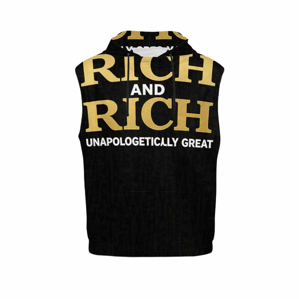 Rich and Rich Women's Black Unapologetically Great Sleeveless Hoodie - Rich and Rich Homeopportunities