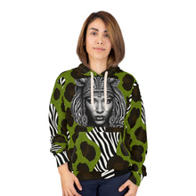 Load image into Gallery viewer, Bold Animal Print Hoodie, Trendy Unisex Pullover, Wild Style Streetwear, Fashionable Gift, Safari Inspired Apparel
