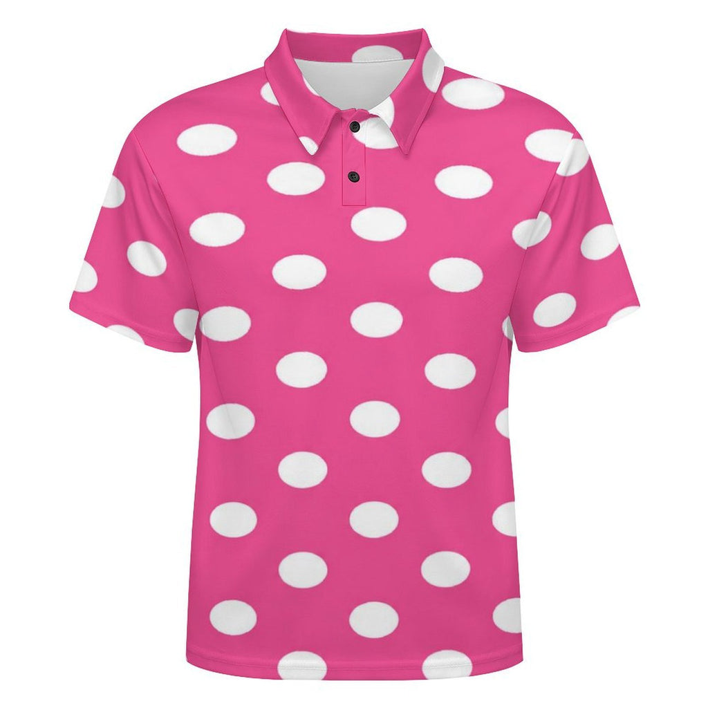 Rich and Rich Women’s Pink Polka Dot Golfers Polo Shirt | Lightweight Breathable Pique Golf Polo