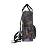 Graffiti twin handle backpack with tablet sleeve, front pocket and mesh side pockets — additional view 7