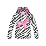 Critter Kicks Zebra Zest Girls Pink and Black Hoodie