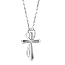 Load image into Gallery viewer, Heart-shaped Cross Necklace - Simple Color Separation Electroplating Design

