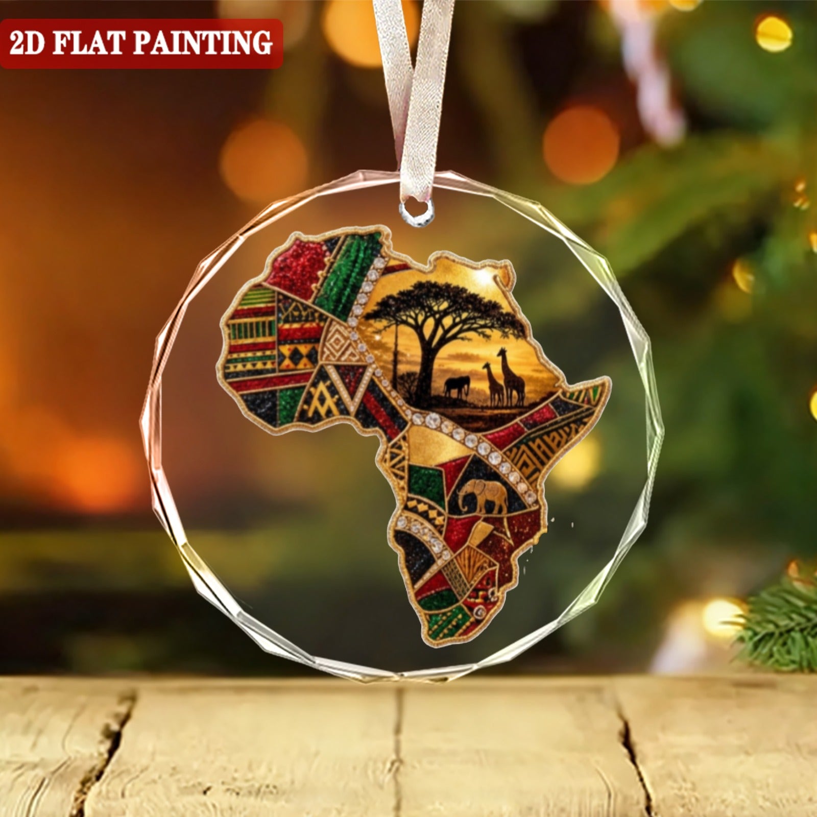 A Rich and Rich Round Crystal Glass Ornament of Africa
