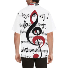 Load image into Gallery viewer, R&amp;RH Men&#39;s Musical Notes Hawaiian Shirt Hawaiian Shirt (Model T58)
