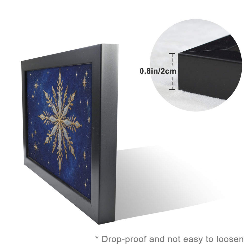 A Rich and Rich Celestial Gold and Silver Nordic Snowflake Framed Art Print 36×24inch - Rich and Rich Homeopportunities