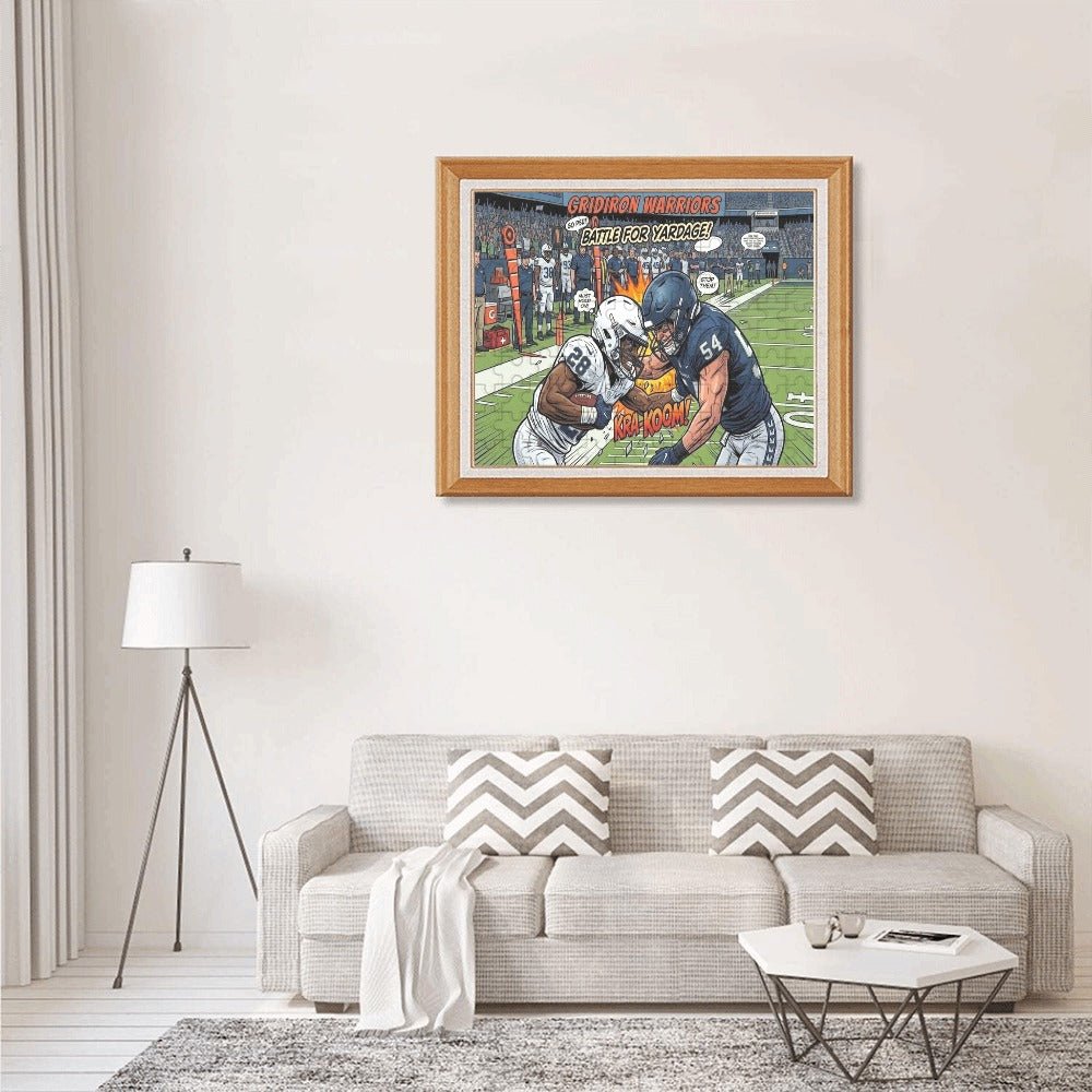 Rich and Rich Gridiron Warriors Yardage Kids Jigsaw Wooden Wall Art 120 Piece Puzzle - Rich and Rich Homeopportunities