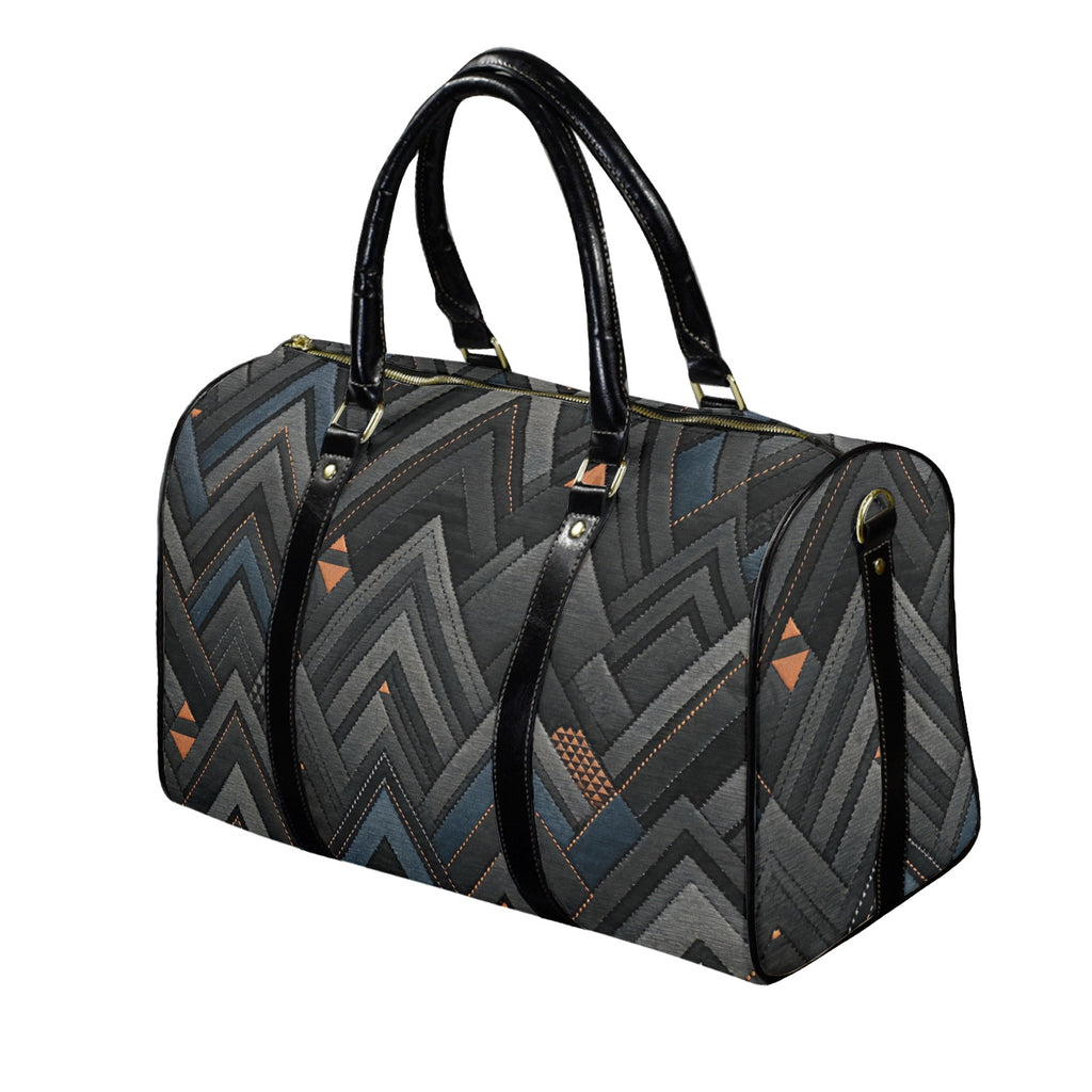 Rich and Rich Gray Triangle Ascent Travel Bag Leather Travel Bag-Small