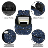 a Ethereal butterfly Galaxy Girls Blue Large Capacity Backpack