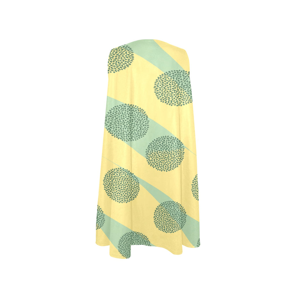 A Rich and Rich Yellow Lime Circular Dimension Sleeveless A-Line Pocket Dress