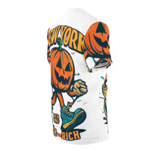 Load image into Gallery viewer, Halloween Pumpkin Unisex Tee, Unique Graphic T-Shirt, Seasonal Casual Wear, Fall Apparel, Perfect for Halloween Parties
