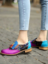 Load image into Gallery viewer, Bohemian Painted Brogue Genuine Leather Shoes
