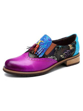 Load image into Gallery viewer, Bohemian Painted Brogue Genuine Leather Shoes
