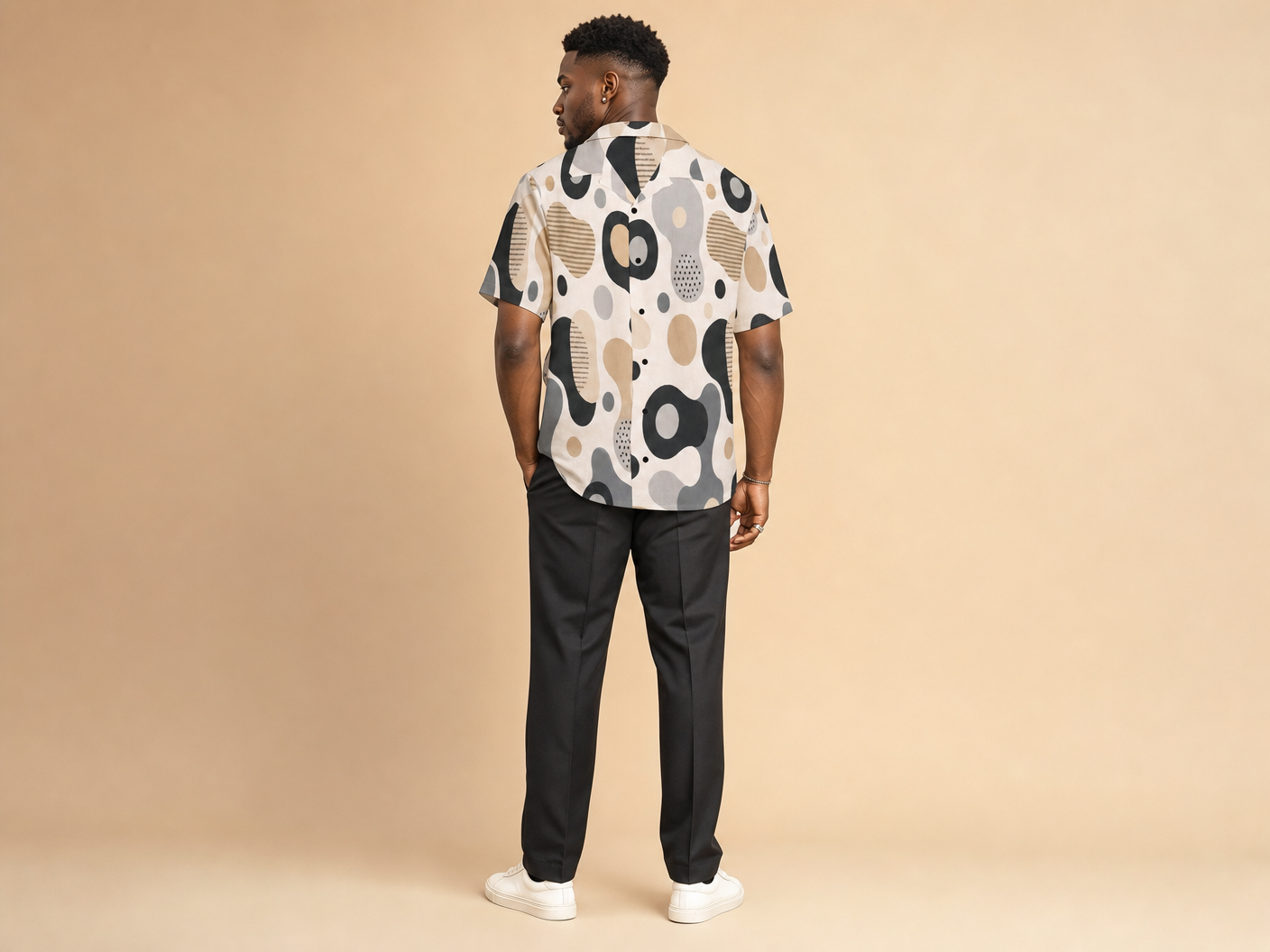 Rich and Rich Men's Beige Dimensions Designer Shirt