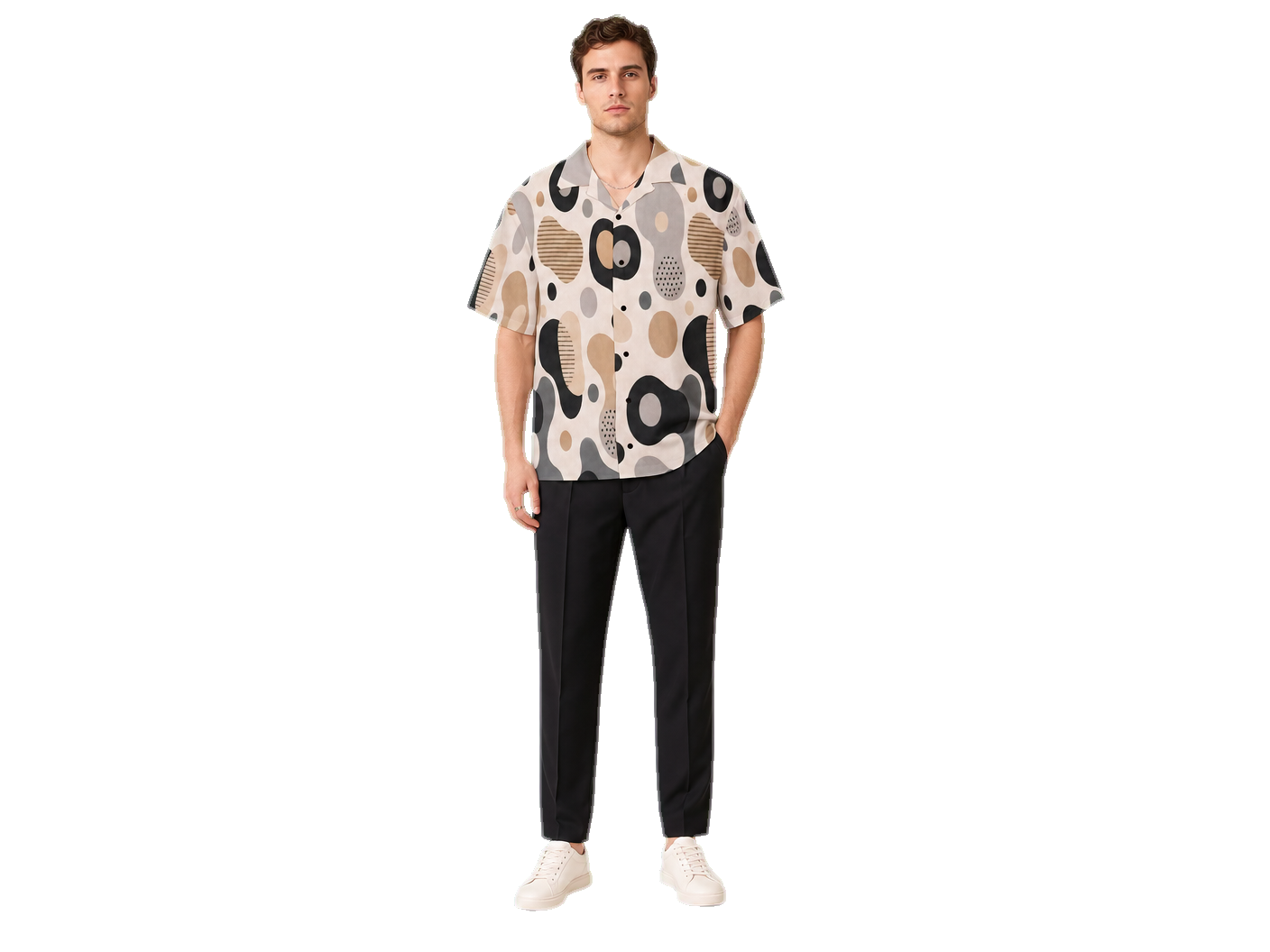 Rich and Rich Men's Beige Dimensions Designer Shirt