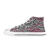 Critter Kicks Zebra Zest Girls Black and Pink High Top Canvas Sneakers