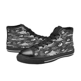Men's black and white high-top canvas sneakers with lace-up closure and soft inner lining — additional view 6