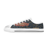 Red rose patterned women's classic canvas sneaker with lace-up closure and rubber outsole — alternate view